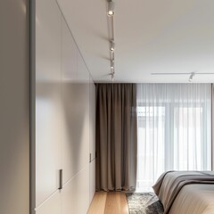 Modern Minimalist Home Interior with Elegant Lighting. Generative ai