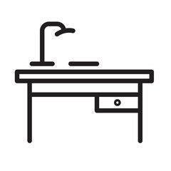 Study Desk Line Icon