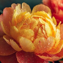 yellow rose with dew drops,flora,, orange,