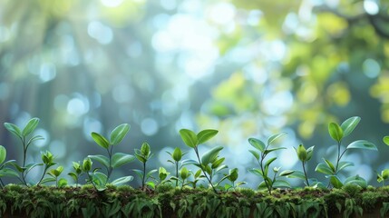 green foliage background with advertising space