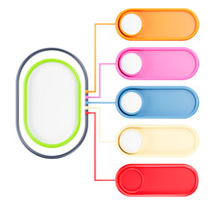 Modern Info-graphic Template for Business with Multi steps, multi-color, labels 3d rendering
