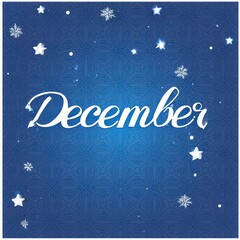 December card design blue background 