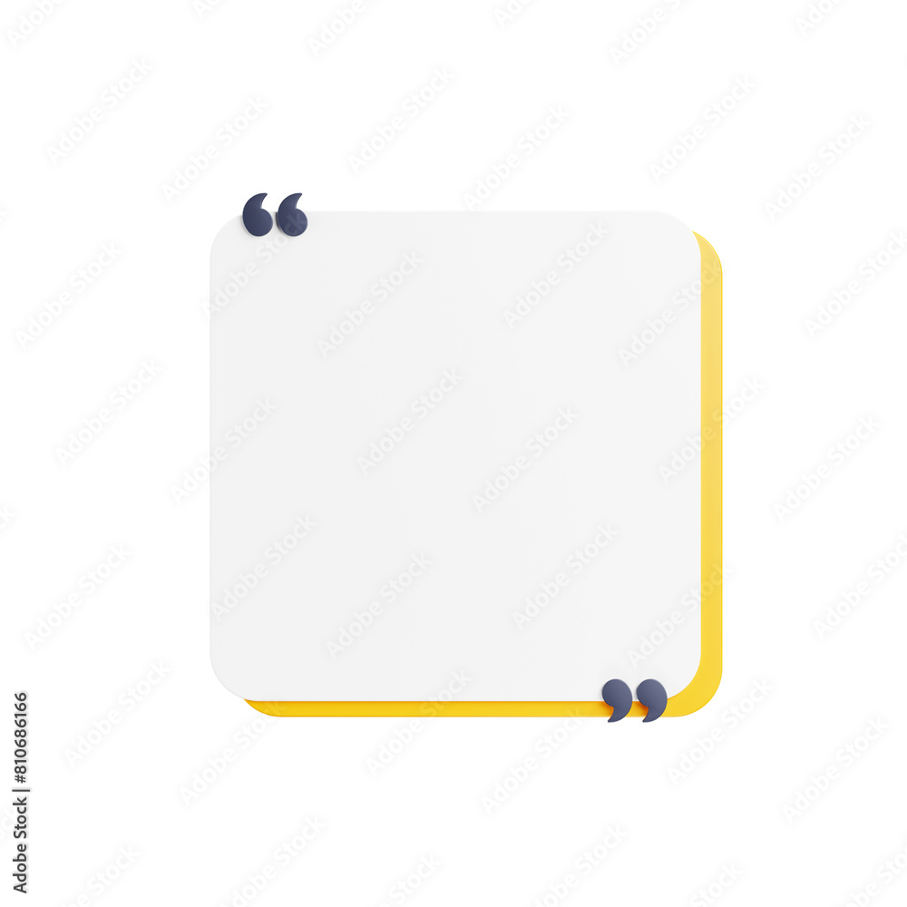 Aufkleber 3d rendering quote frames box blank templates realistic minimal text info design box banner design