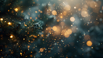 sea of golden bokeh lights scattered across a deep midnight blue gradient. Perfect for conveying themes of wonder, celebration, and mystery, the image radiates a magical and atmospheric charm.