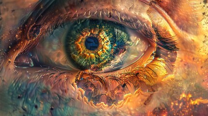 Vivid and detailed eye representing perception and vision