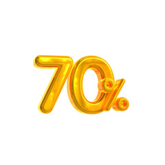 3d sales discount Number 70 percentage price tag for discount sale promotion concept by 3d render
