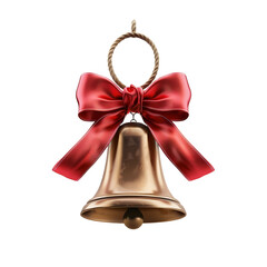 Christmas bell isolated. Christmas bells with a bow. Christmas holidays. Christmas theme.