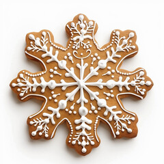 Christmas gingerbread cookie. White background. Christmas holidays. Christmas theme