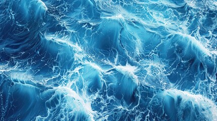 Tranquil Ocean Waves Texture in Deep Blue. World Oceans Day