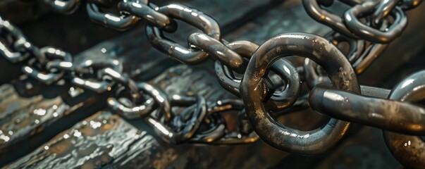 Close-up of Metal Chain Links