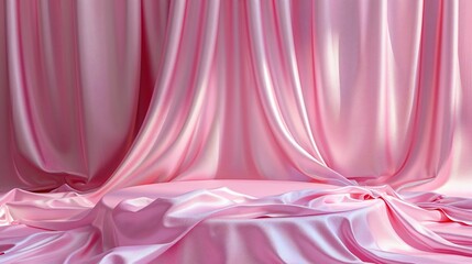 A pink silk cloth with a cylindrical platform