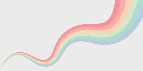 Abstract background of rainbow groovy Wavy Lines design in 1970s Retro Hippie style