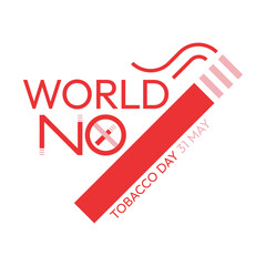 World no tobacco day 31 may design with cigarette sign