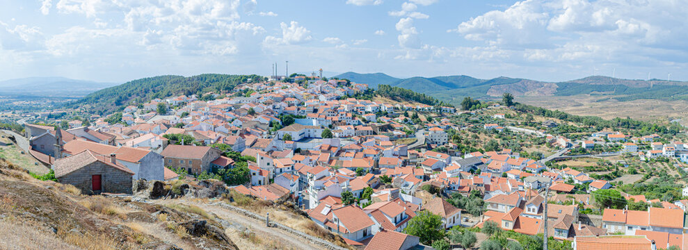 panoramic view of the medieval village of Penamacor, Portugal