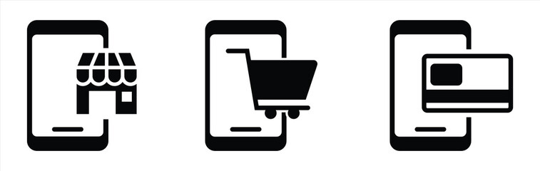 e-commerce icon. simple e-commerce black design vector illustration
