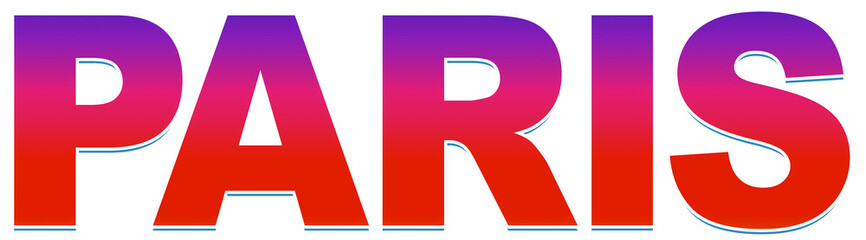 Paris, concept text, creative design, isolated on white background, illustration,