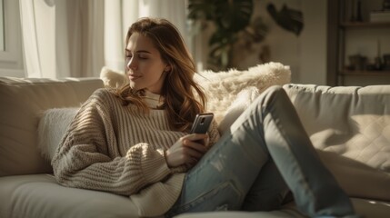 Obraz premium A Relaxed Woman Enjoying Sunshine