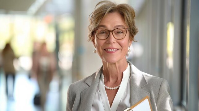 Confident Senior Businesswoman Smiling