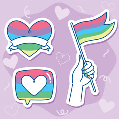 Pride Themed Stickers and Icons Set