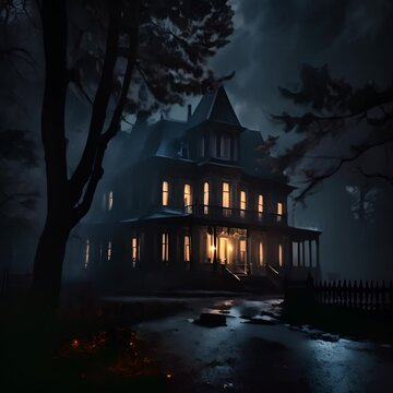 haunted house in the woods