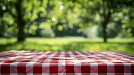 A Red Checkered Picnic Tablecloth
