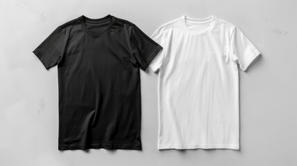 This image showcases two stylish men s t-shirts in a minimalist black and white design The t-shirts...
