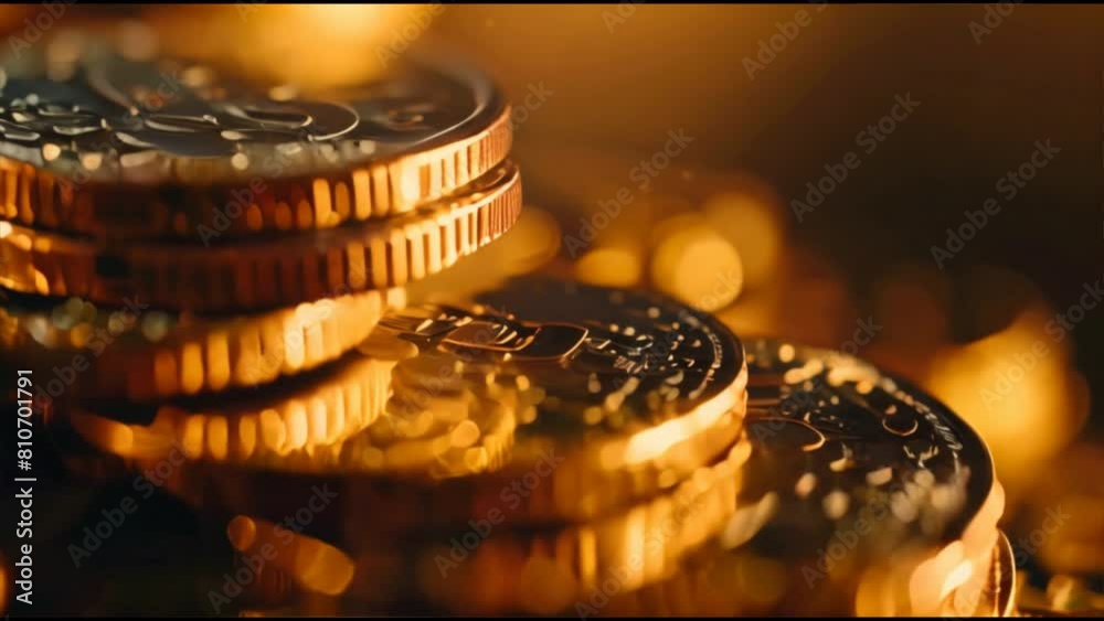 Poster a pile of gold coins with the word 