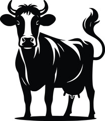 cow silhouette vector easy to use