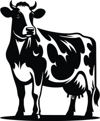 cow silhouette vector easy to use