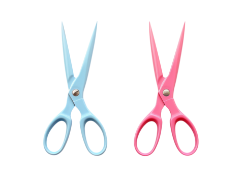Kids scissors isolated on transparent background