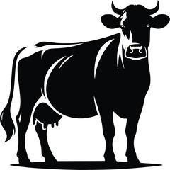 cow silhouette vector easy to use