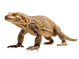 Obraz premium Komodo Dragon side view isolated on transparent background