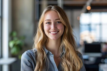 Fototapeta premium Empowering Young Caucasian Woman: Fueling Innovation, Business Growth, and Entrepreneurial Success