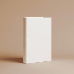 a close up of a white book on a plain surface