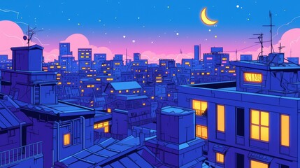 Anime-Inspired Urban Night Flair