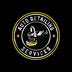 vector graphic of auto detailing services logo design