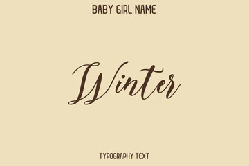 Winter Female Name - in Stylish Lettering Cursive Typography Text