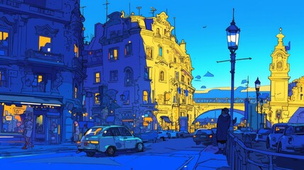 Night Cityscape with Anime Flair