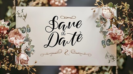 Blossom Elegance: Floral Save the Date Card Design