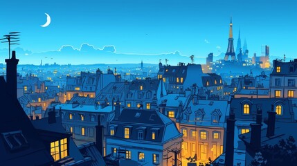 Anime-Inspired Urban Night Atmosphere