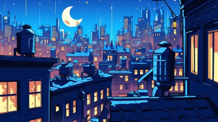 ..Anime-Inspired Urban Night Setting