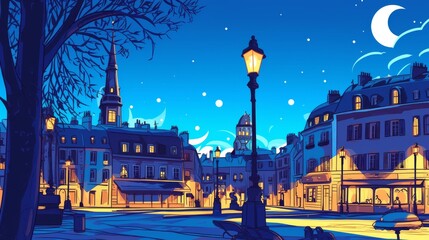 Anime-Inspired Nighttime Urban Scene