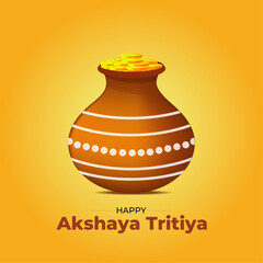 Happy Akshaya Tritiya festival banner celebration post template design