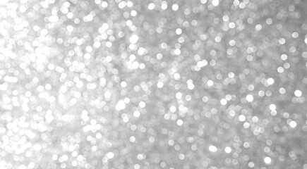 Grey Bokeh Background Circle Element Light Glow blur Sparkle Effect Silver Gray Shine Glamour Bright Wallpaper Summer Winter Decoration Festival Celebrate Defocused Greeting.