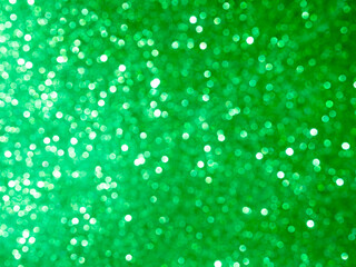 Green Bokeh Background Glitter Texture Sparkle Dark Natural Patern Abstract Wall Backdrop, blur Circle Magic Glow Card Template Decoration Element Festival Calebrate, Eco Environment Backdrop.