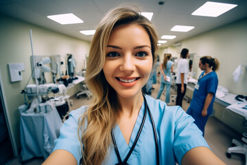 Obraz premium Generative AI Portrait of experienced doctor at hospital patient examination consultation medicare