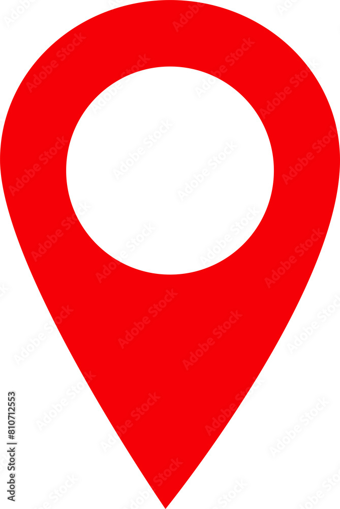 Poster location pin icon on transparent. map address location pointer png file type. map point symbol. red 