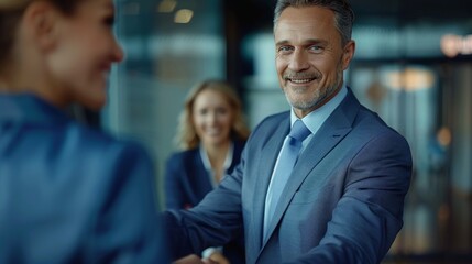 Smiling Businessman Offering Handshake