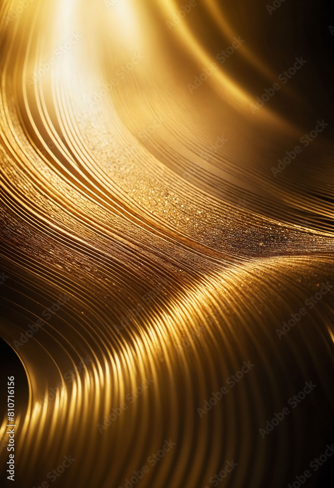 Poster golden energy flow abstract background with shiny gold waves and energetic patterns