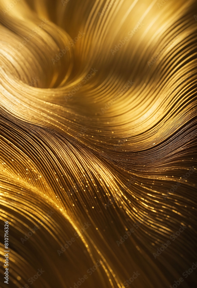 Poster Golden Energy Flow Abstract Background with Shiny Gold Waves and Energetic Patterns